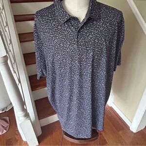 Callaway Men’s XXL Golf Polo Black Gray Chevron Print Opti-Dri Performance Shirt